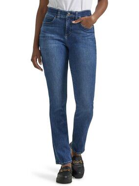 Petite Ultra Lux Comfort Flex Motion Straight Leg Jeans for Women - Perfect Fit!